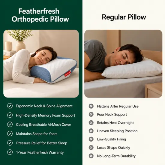 Featherfresh Memory Foam Pillow for Neck Pain Relief